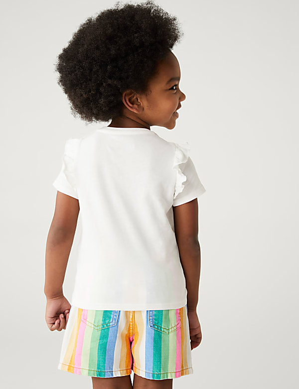 Pure Cotton Sequin Flower T-Shirt