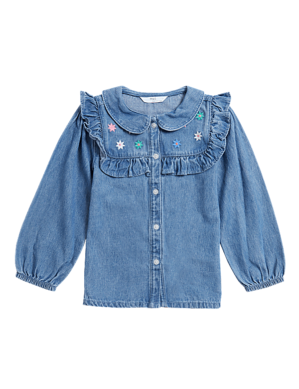 Denim Embroidered Shirt (2-7 Yrs)