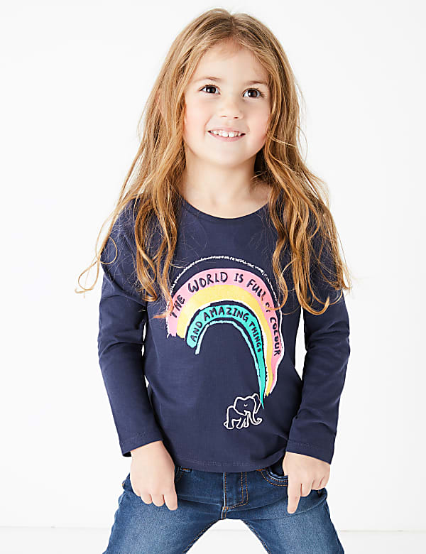 Cotton Rainbow Print Top