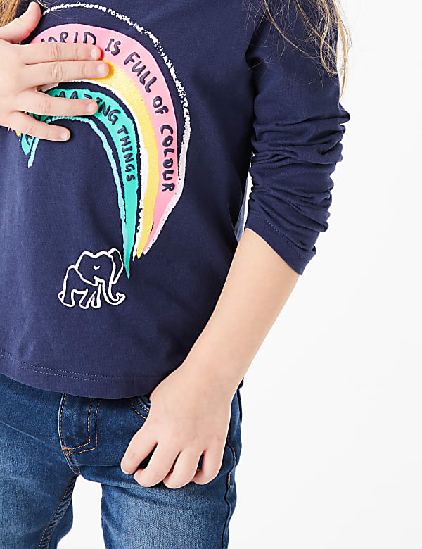 Cotton Rainbow Print Top