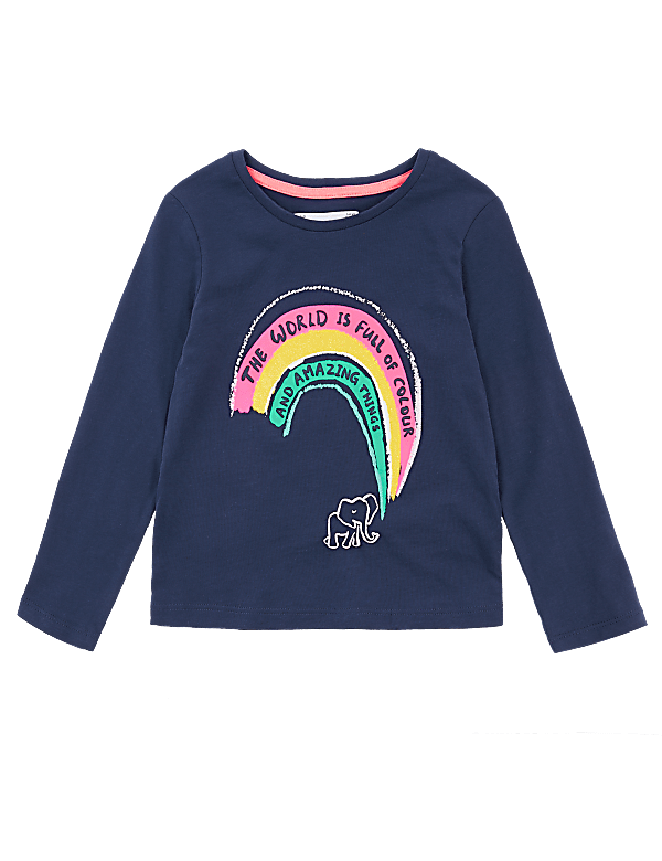 Cotton Rainbow Print Top