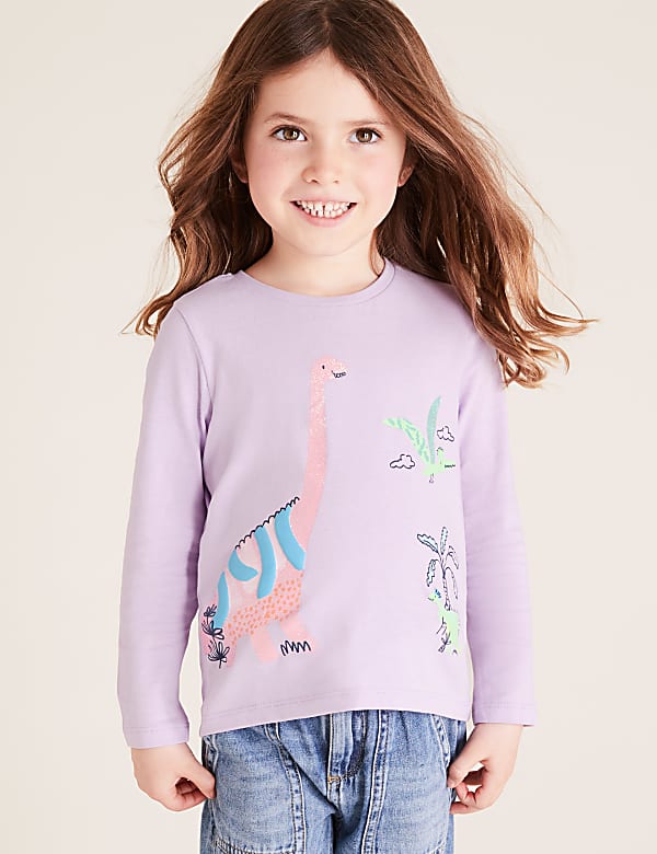 3pk Pure Cotton Dinosaur Tops (2-7 Yrs)