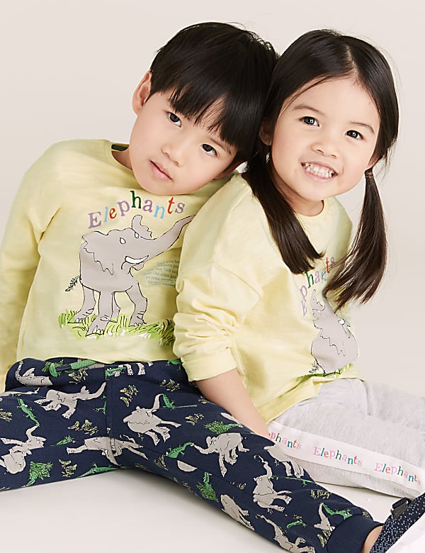 Pure Cotton Roald Dahl™ & NHM™ Elephant Top (2-7 Yrs)