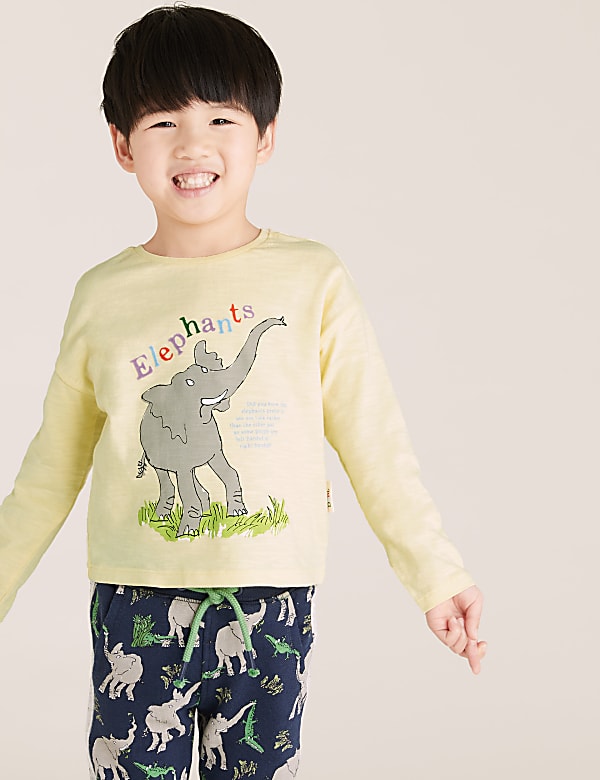Pure Cotton Roald Dahl™ & NHM™ Elephant Top (2-7 Yrs)