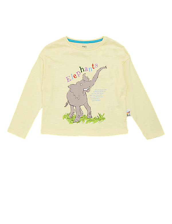 Pure Cotton Roald Dahl™ & NHM™ Elephant Top (2-7 Yrs)