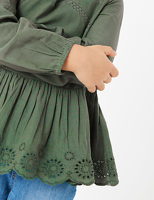 Cotton Broderie Frill Blouse (2-7 Yrs)