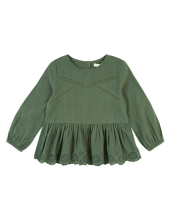 Cotton Broderie Frill Blouse (2-7 Yrs)