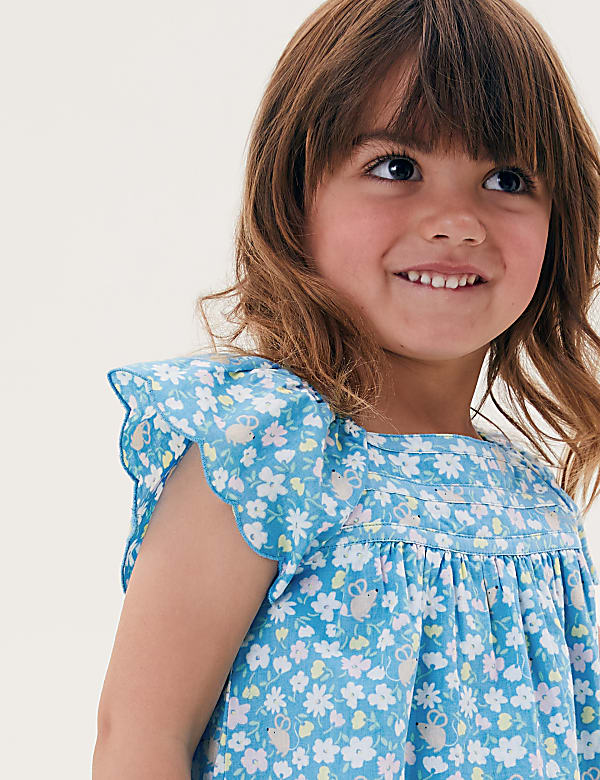 Pure Cotton Floral Top (2-7 Yrs)