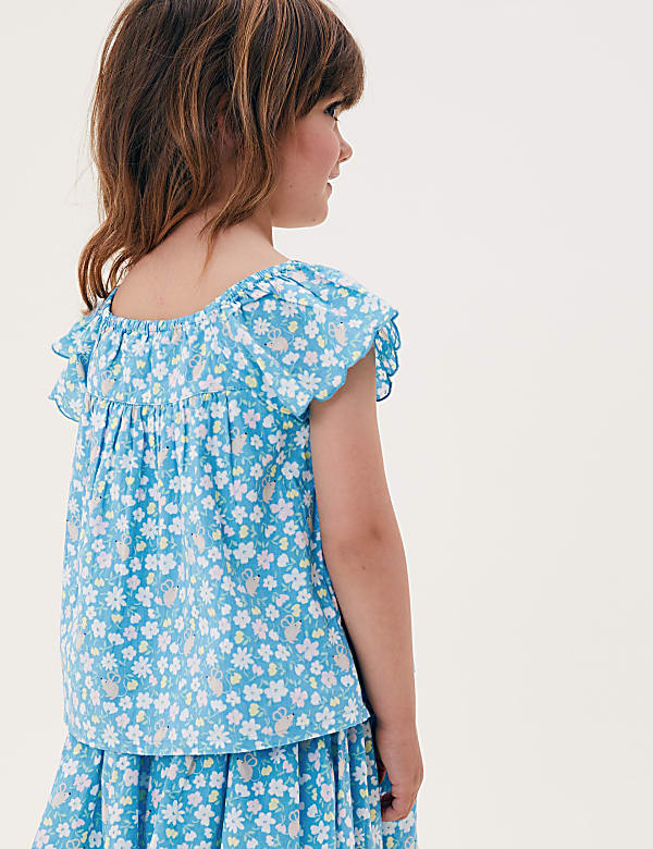 Pure Cotton Floral Top (2-7 Yrs)