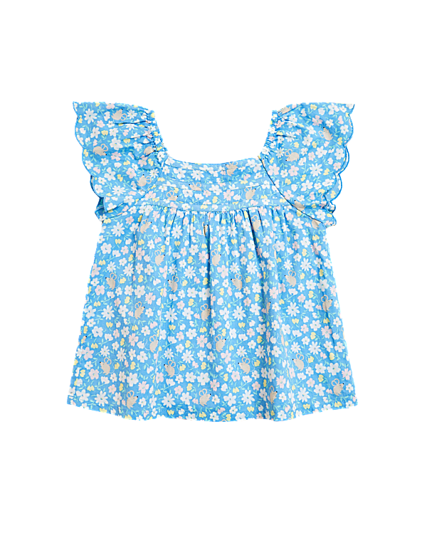 Pure Cotton Floral Top (2-7 Yrs)