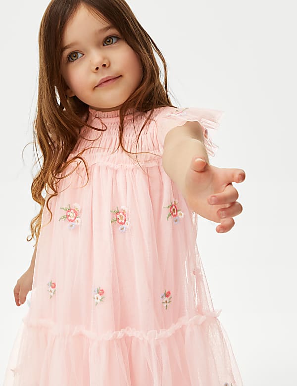 Floral Embroidery Dress (2-7 Yrs)