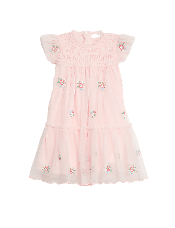 Floral Embroidery Dress (2-7 Yrs)
