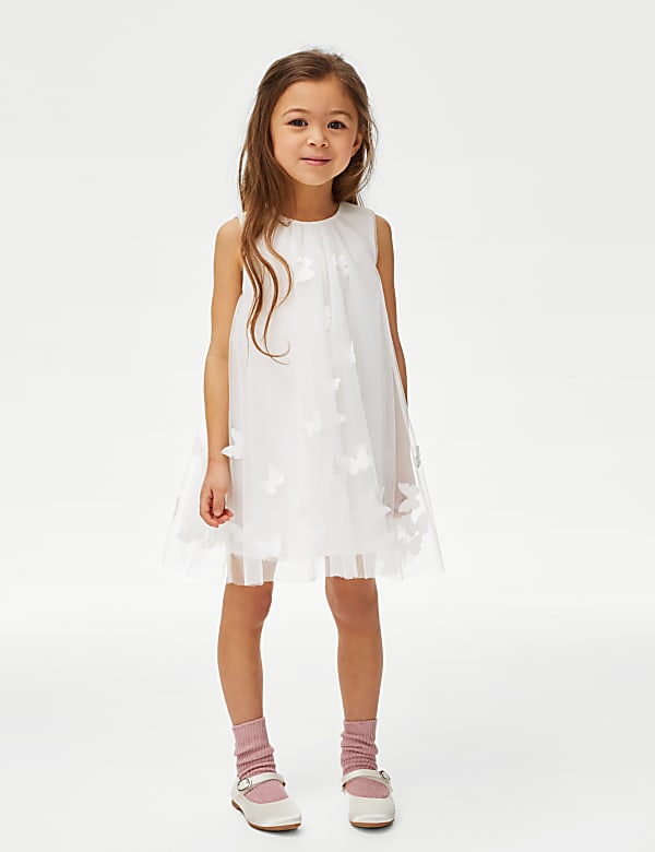 Butterfly Applique Dress (2-7 Yrs) - IL