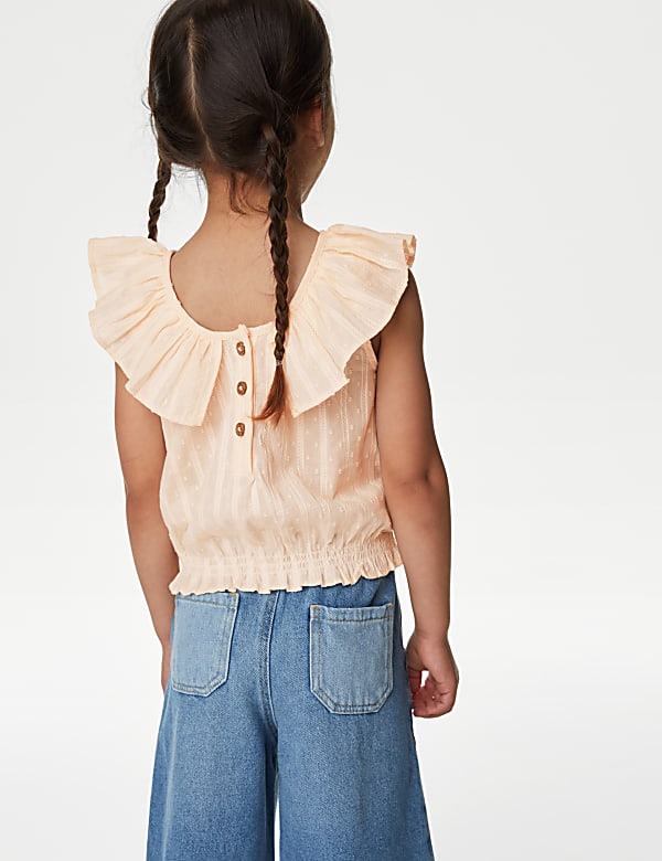 Pure Cotton Embroidered Floral Top (2 - 8 Yrs)