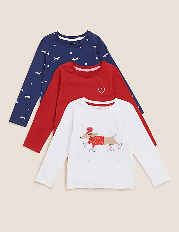 3pk Pure Cotton Animal Tops (2-7 Yrs)