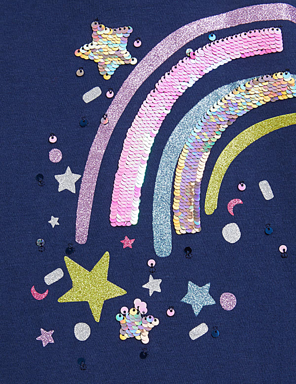 Pure Cotton Sequin Rainbow Top (2-7 Yrs)