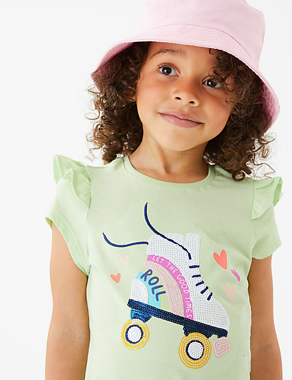Pure Cotton Rollerskate Sequin T-Shirt