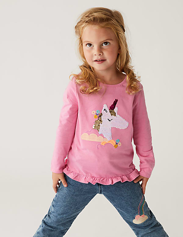 Pure Cotton Sequin Unicorn Top
