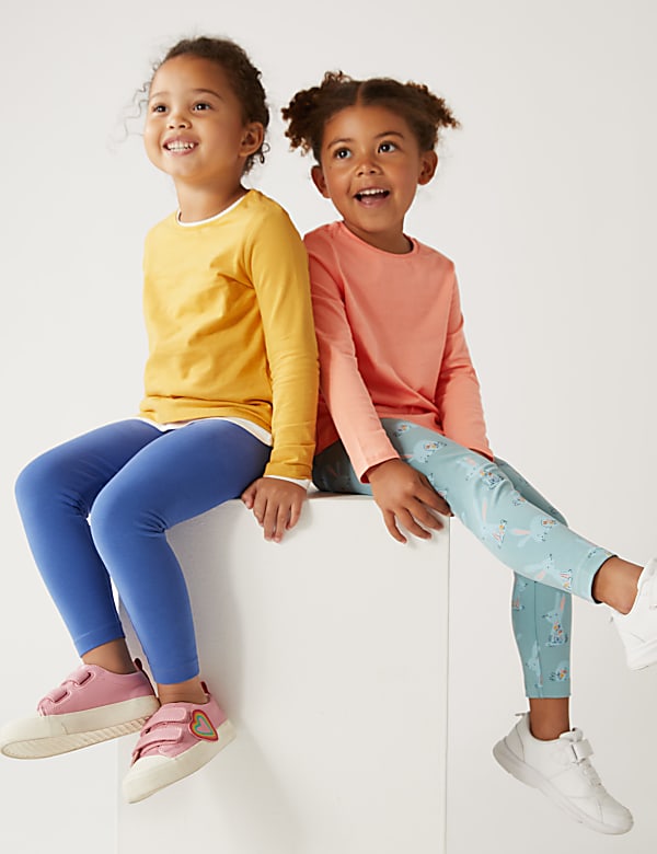 5pk Pure Cotton Bunny & Plain Tops