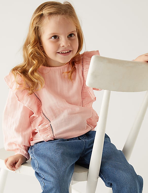 Pure Cotton Frill Blouse
