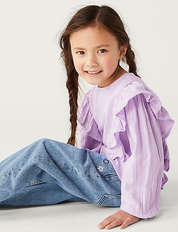 Pure Cotton Frill Blouse