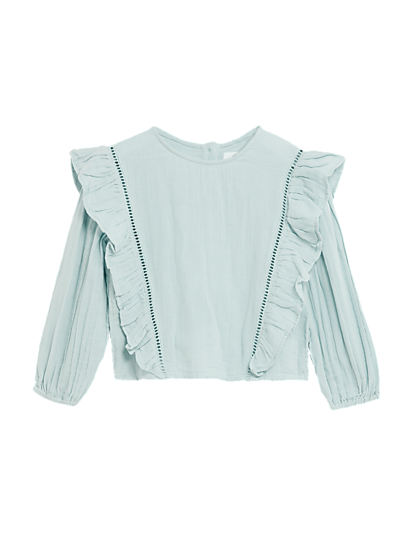 Pure Cotton Frill Blouse