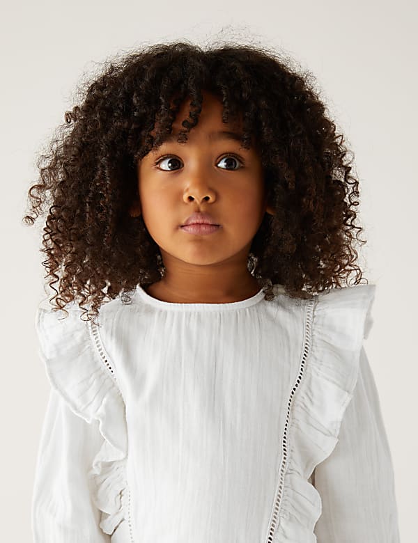 Pure Cotton Frill Blouse