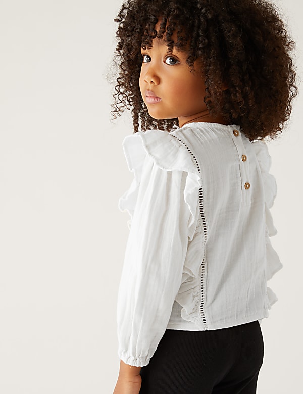 Pure Cotton Frill Blouse