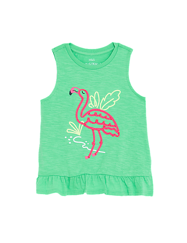 Pure Cotton Flamingo Print Top