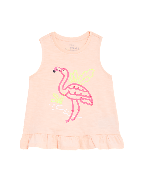 Pure Cotton Flamingo Print Top