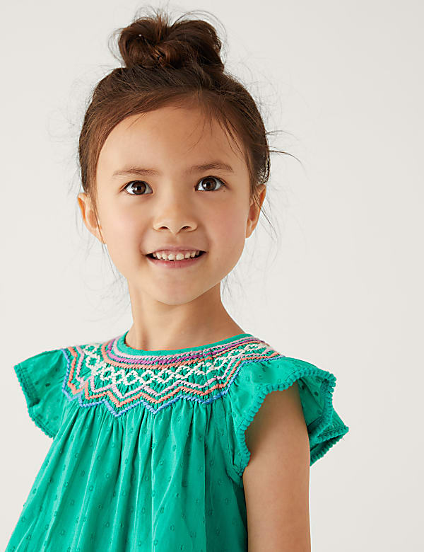Pure Cotton Embroidered Top