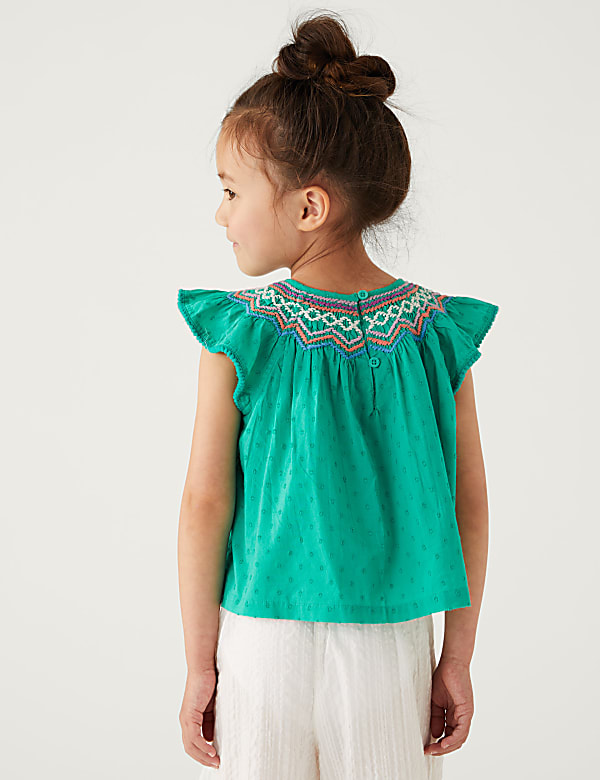 Pure Cotton Embroidered Top