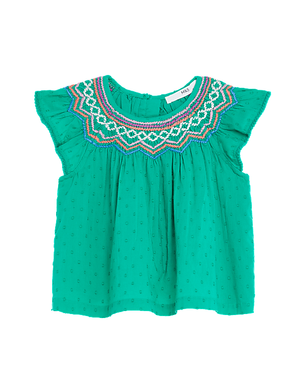 Pure Cotton Embroidered Top