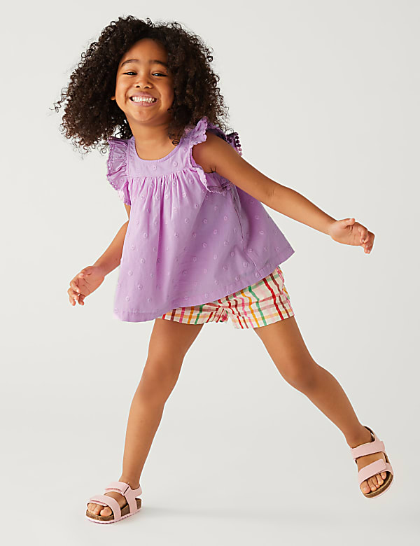 Pure Cotton Spotted Top (2-8 Yrs)