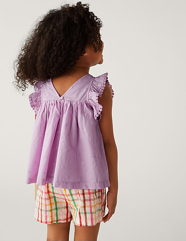Pure Cotton Spotted Top (2-8 Yrs)