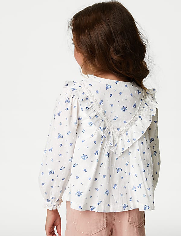 Pure Cotton Floral Blouse Top (2-8 Yrs)