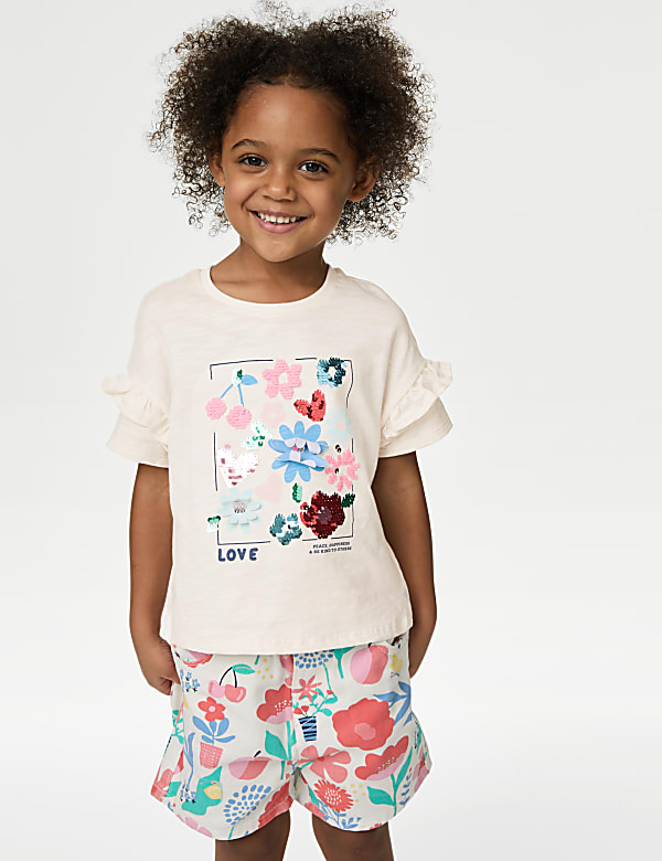 Pure Cotton Sequin T-Shirt (2-8 Yrs) - IL