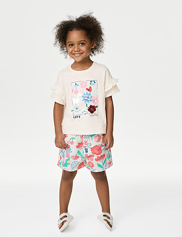 Pure Cotton Sequin T-Shirt (2-8 Yrs)