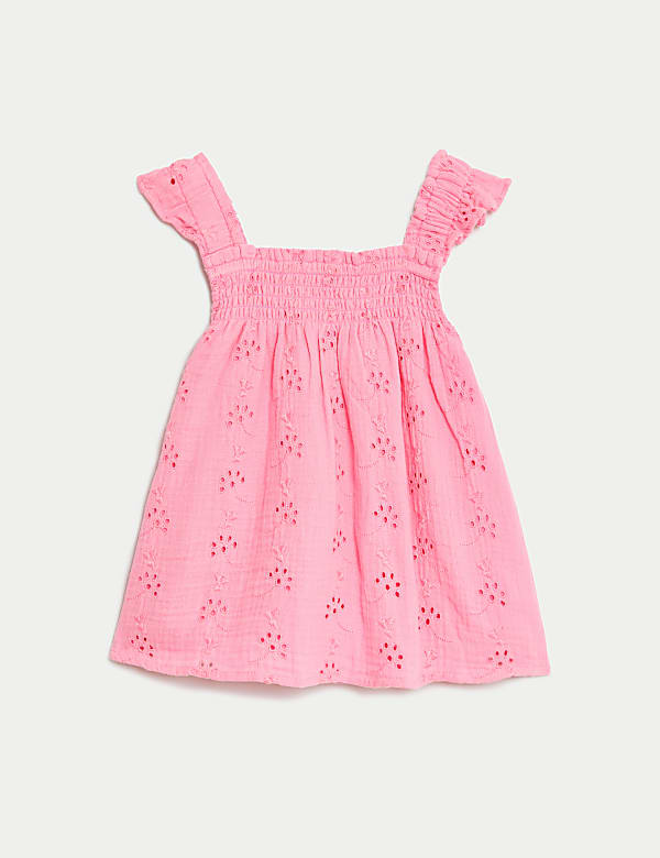Pure Cotton Floral Embroidered Top (2-8 Yrs) - MX