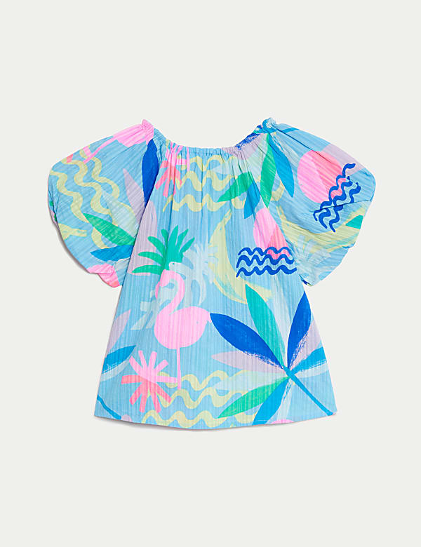 Pure Cotton Tropical Print Top (2-8 Yrs)