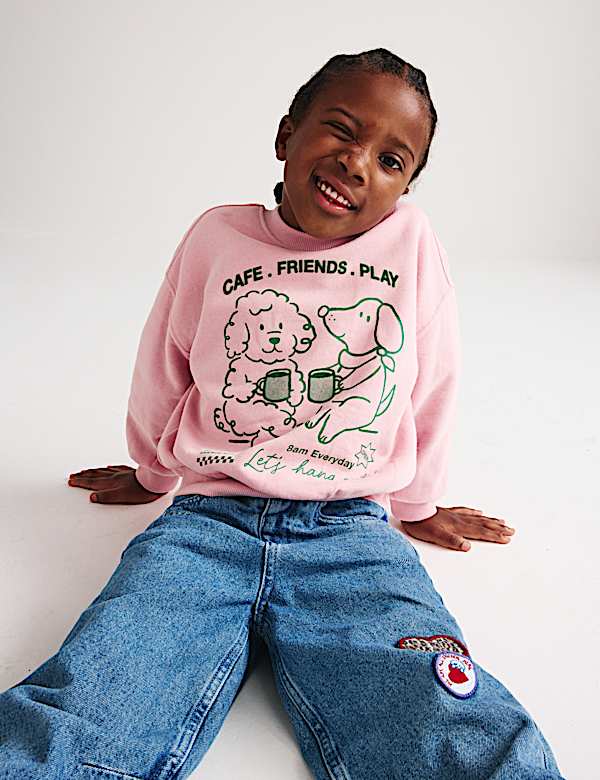 Cotton Rich Cafe Friends Sweatshirt (2-8 Yrs)