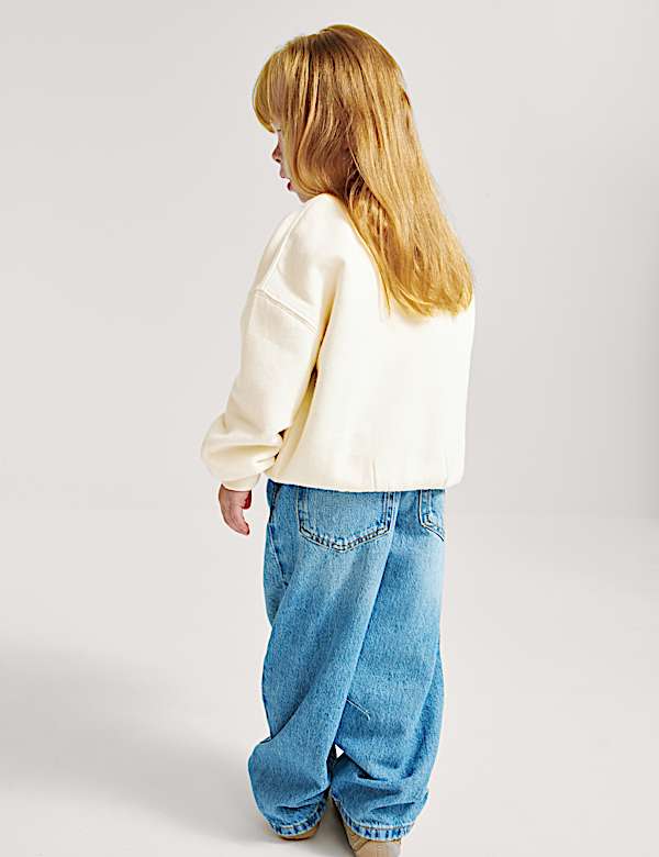 Cotton Rich Bow Sweatshirt (2-8 Yrs) - NO