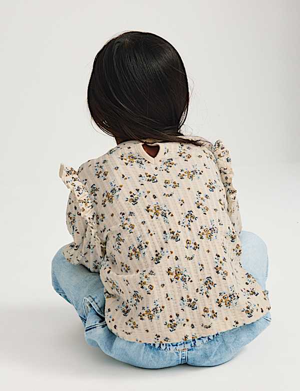 Blusa floral 100 % algod&oacute;n de punto (2-8 a&ntilde;os) - US