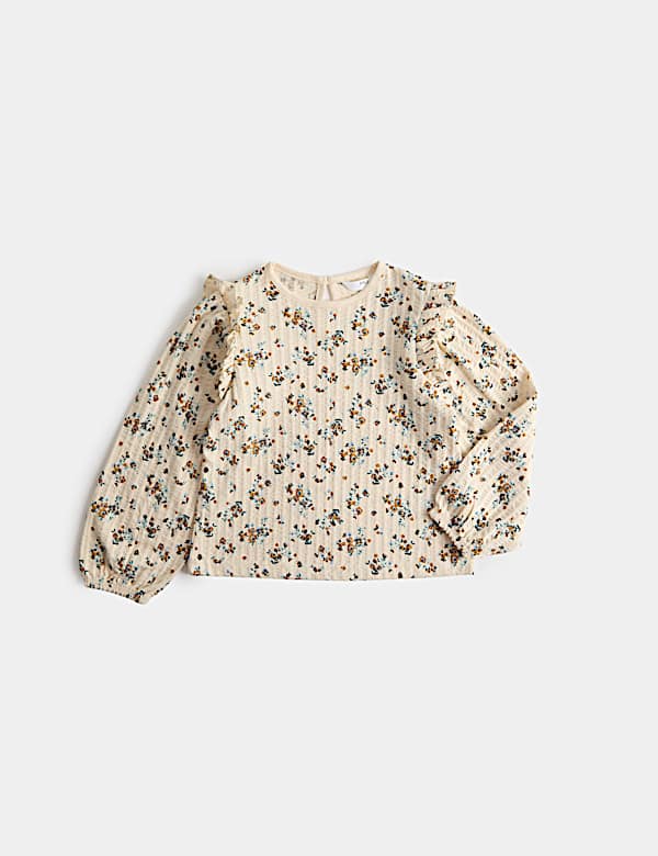 Blusa floral 100 % algod&oacute;n de punto (2-8 a&ntilde;os) - US