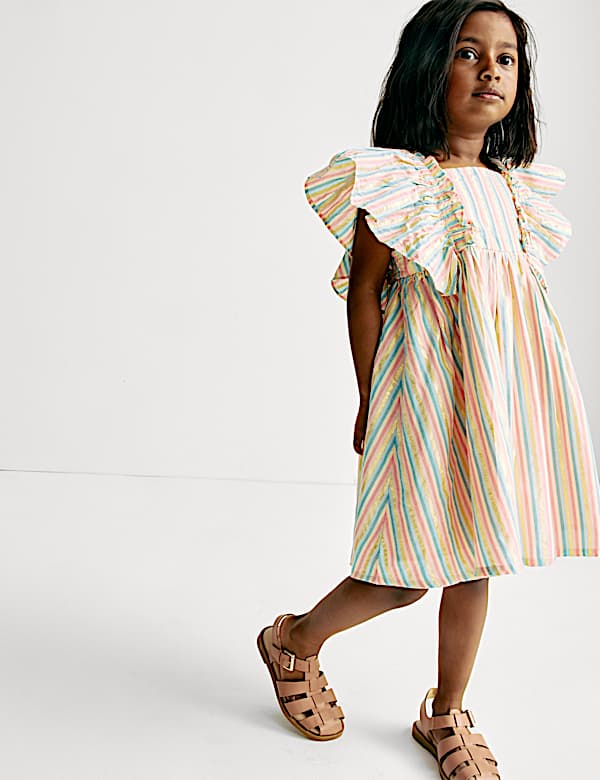 Cotton Rich Striped Dress (2-8 Yrs)