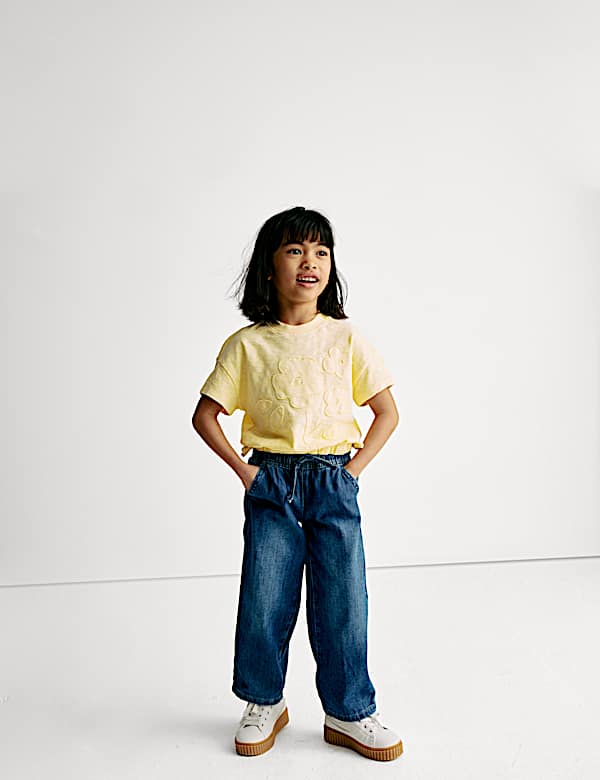 Pure Cotton Flower T-Shirt (2-8 Yrs)