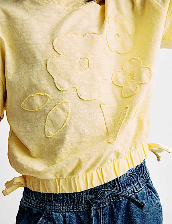 Pure Cotton Flower T-Shirt (2-8 Yrs)