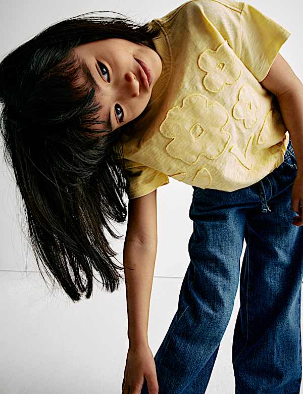 Pure Cotton Flower T-Shirt (2-8 Yrs)