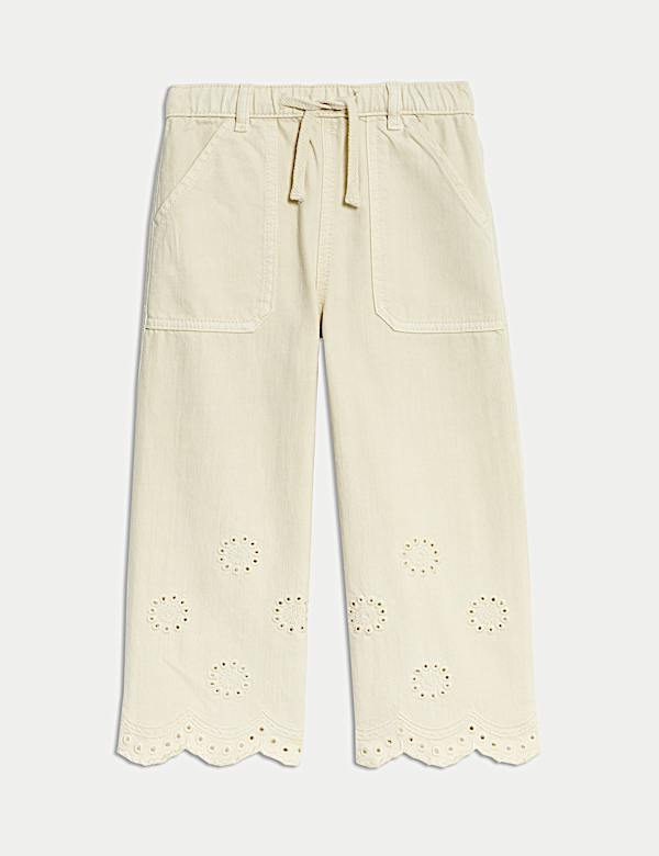 Denim-Jeans mit Blumenstickerei (2–8 J.) - AT