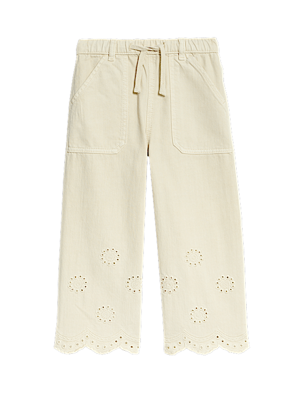 Floral Embroidered Denim Jeans (2-8 Yrs)